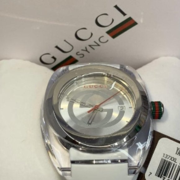 NEW!! GUCCI WHITE 46MM MEN'S WATCH! W/ BOX!! - Picture 5 of 6